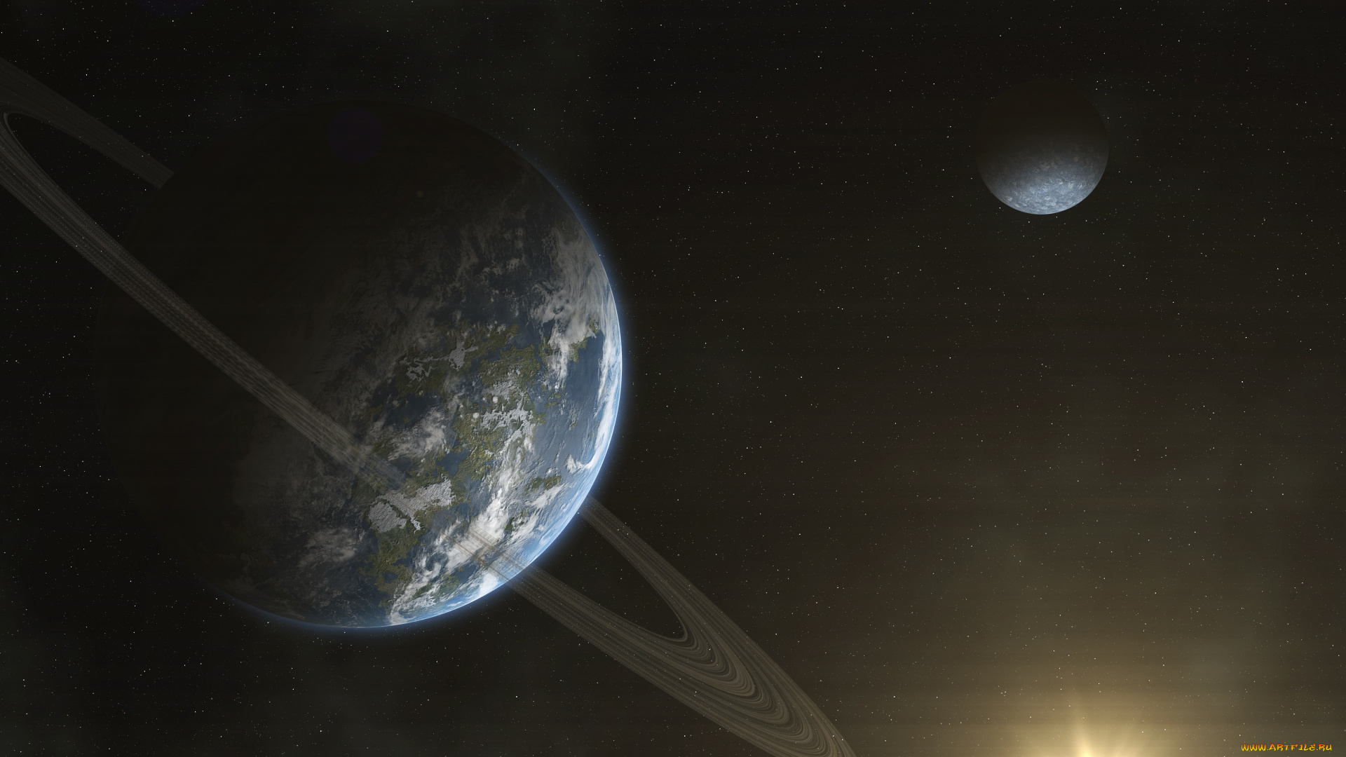 космос, арт, звезды, планеты, галактика, вселенная