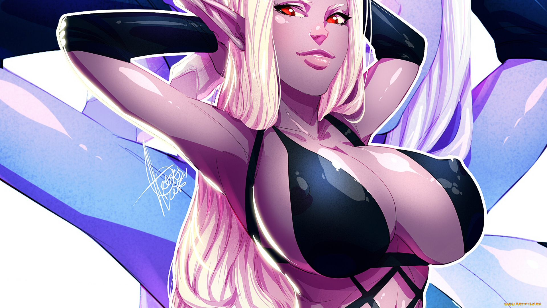 разное, арты, фон, взгляд, эльфийка