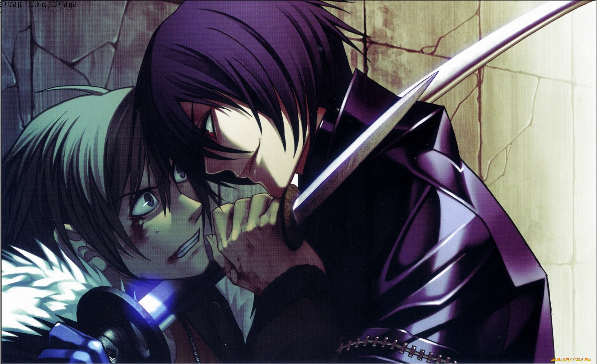 аниме, togainu, no, chi, меч, нож, манга, парни, кровь