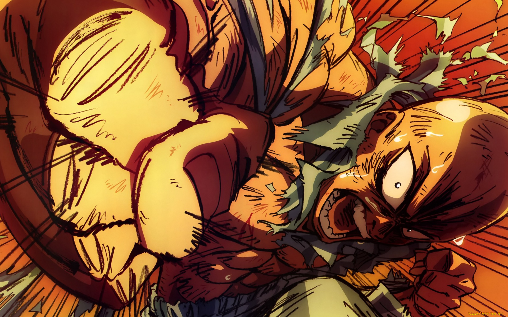 аниме, one, punch, man, art, кулак, hero, saitama, onepunchman