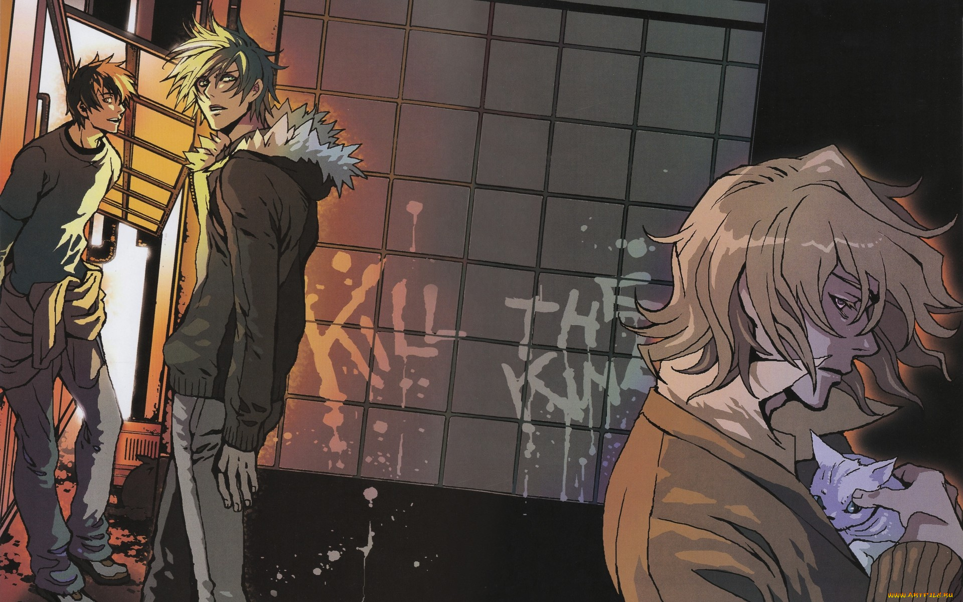 аниме, togainu, no, chi, друзья, кровь, окаянного, пса, nano, keisuke, akira, togainu, no, chi, котенок