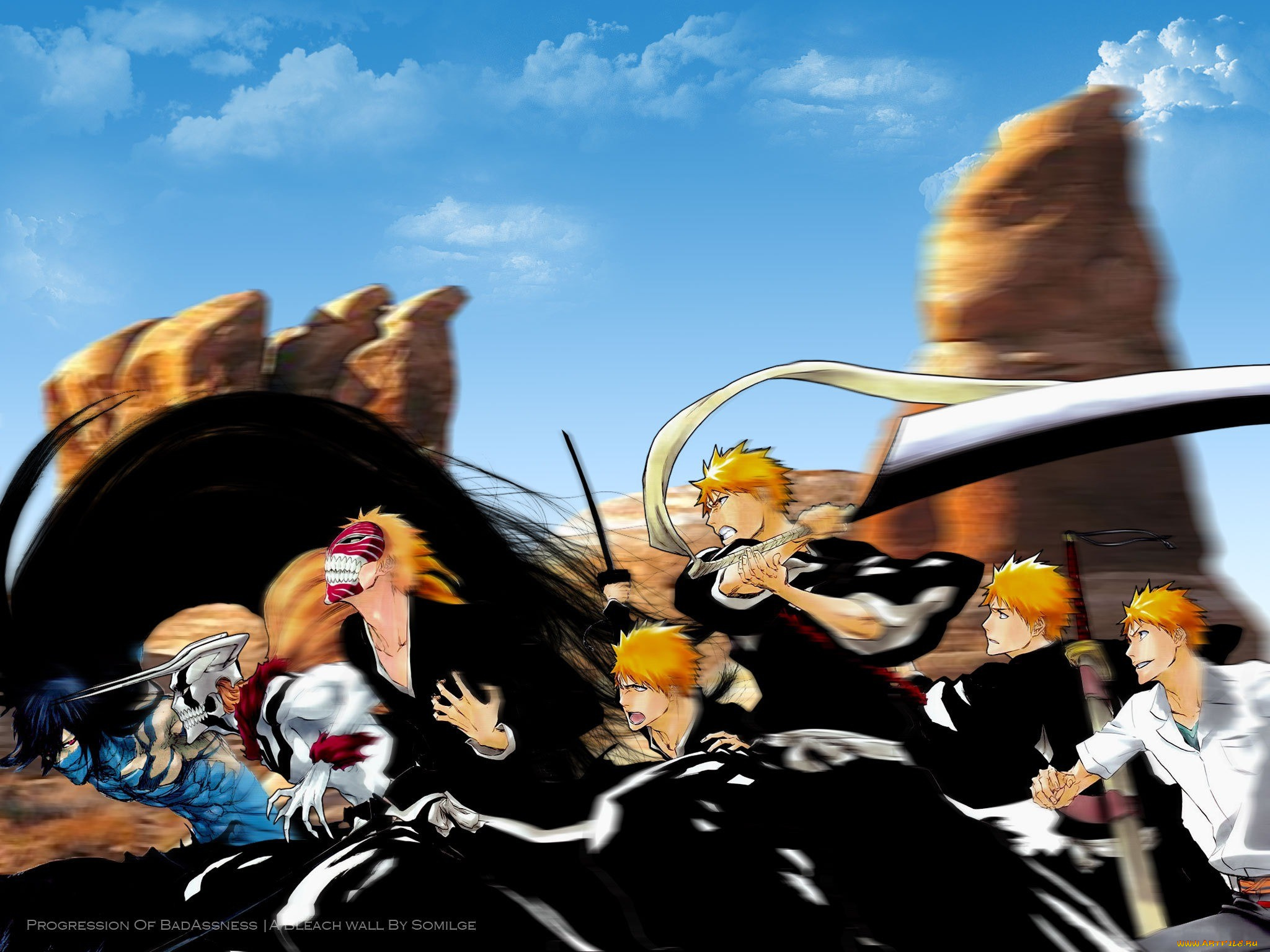 аниме, bleach, ичиго, куросаки, арт, блич