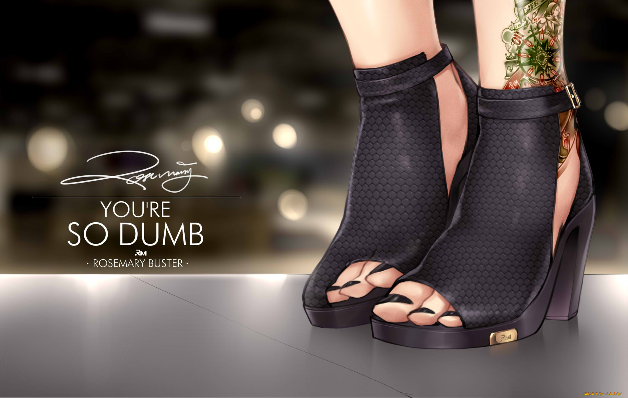 аниме, unknown, , другое, тату, kopianget, ноги, туфли, босоножки