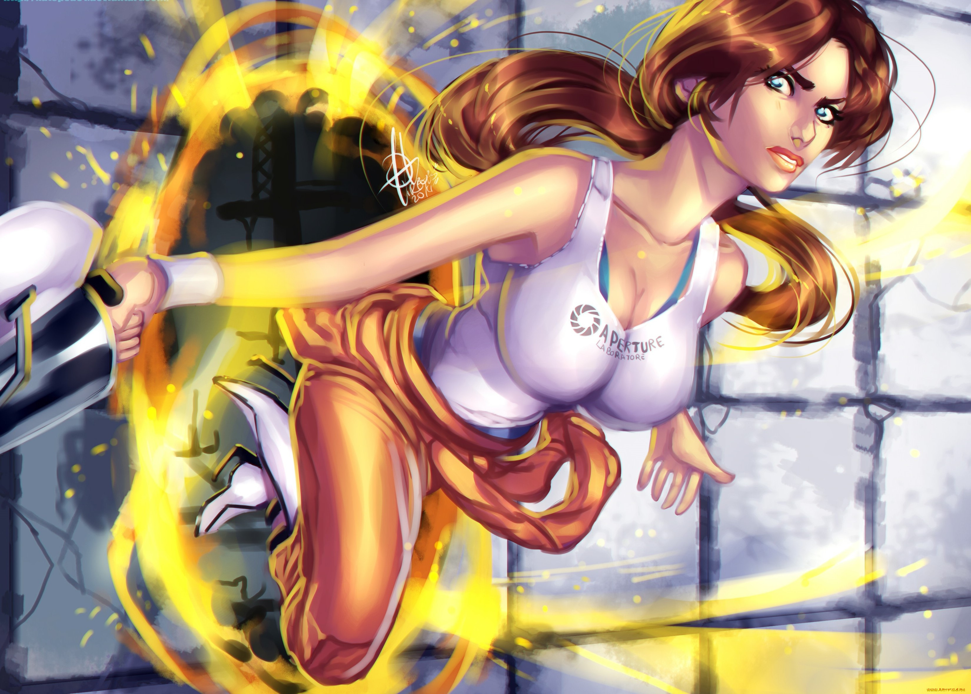 рисованное, люди, фон, взгляд, девушка