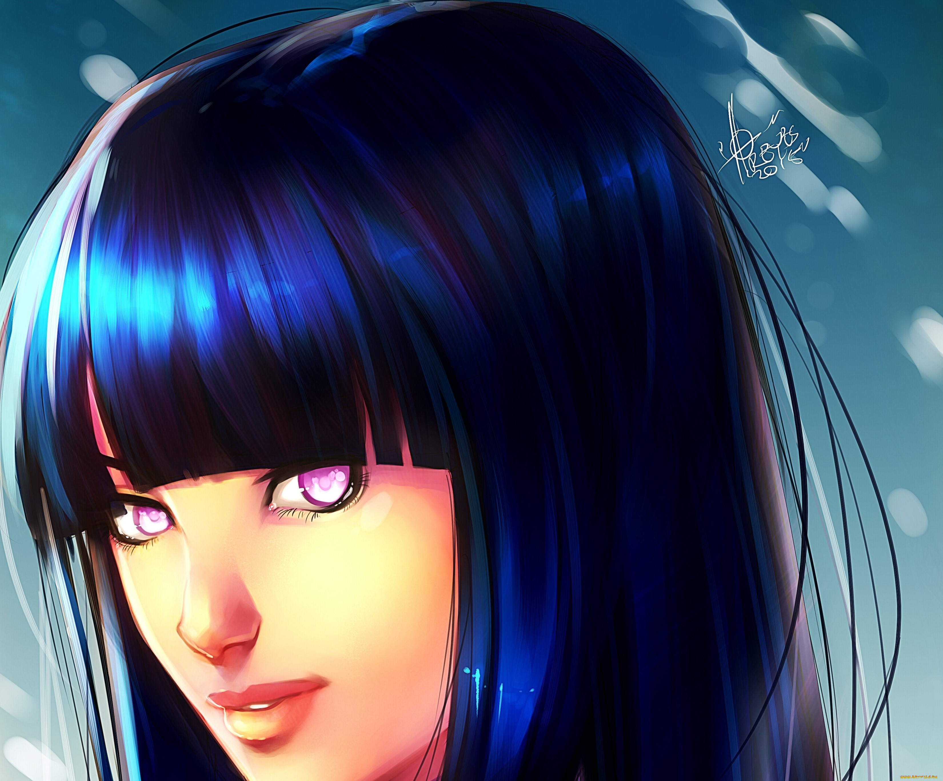 рисованное, люди, взгляд, фон, девушка