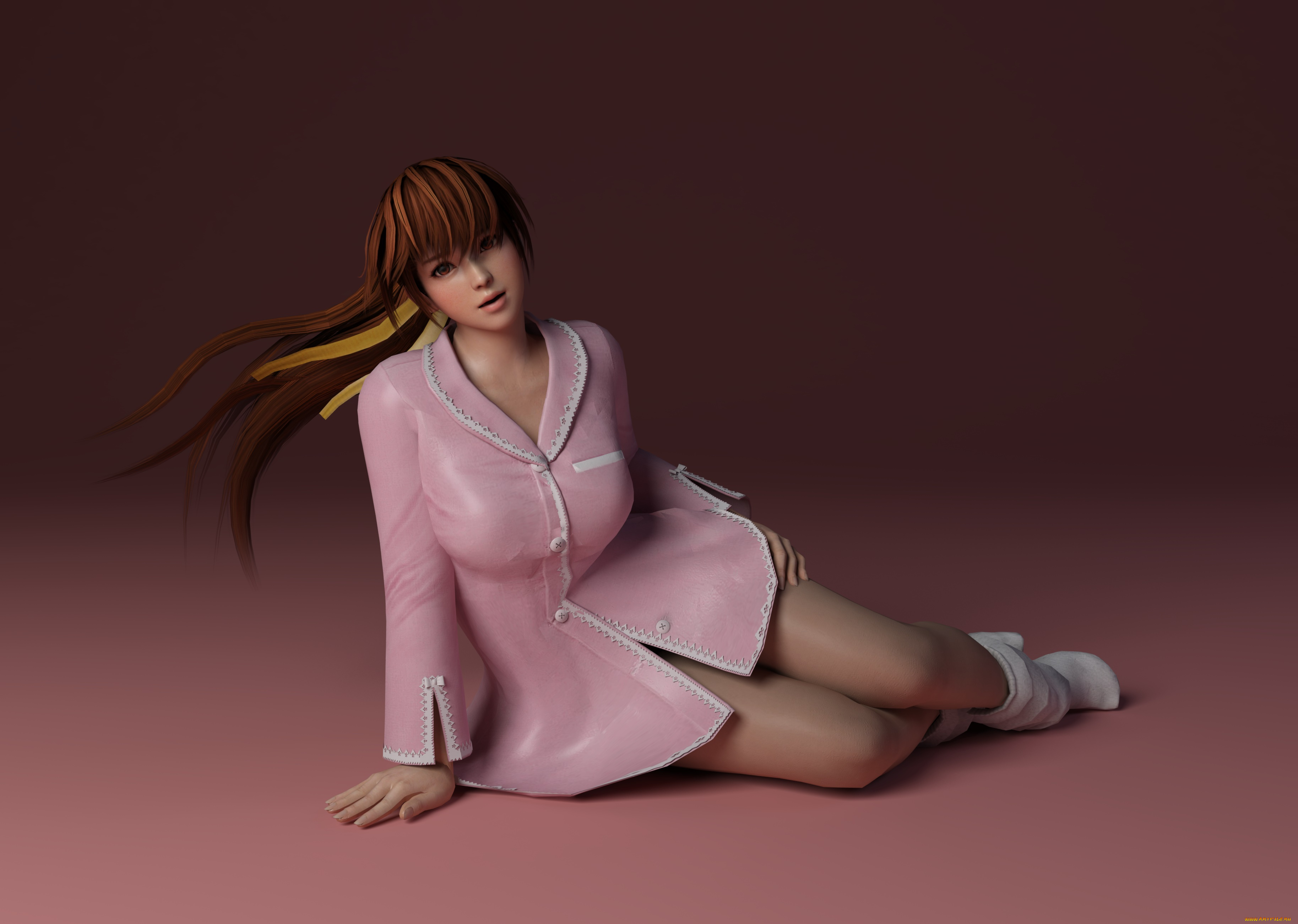 3д, графика, аниме, , anime, фон, девушка, взгляд