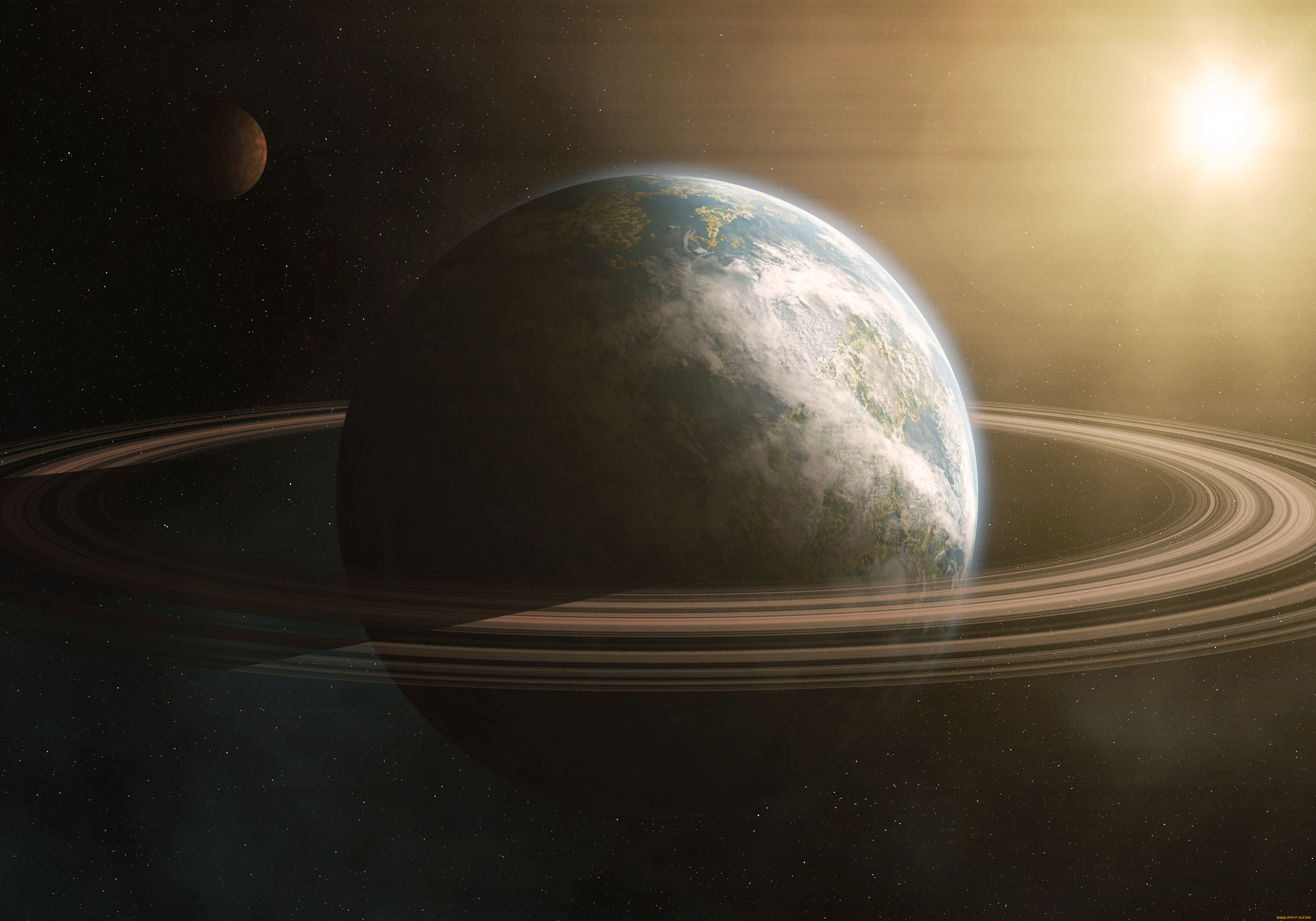 космос, арт, вселенная, планеты, звезды, галактика