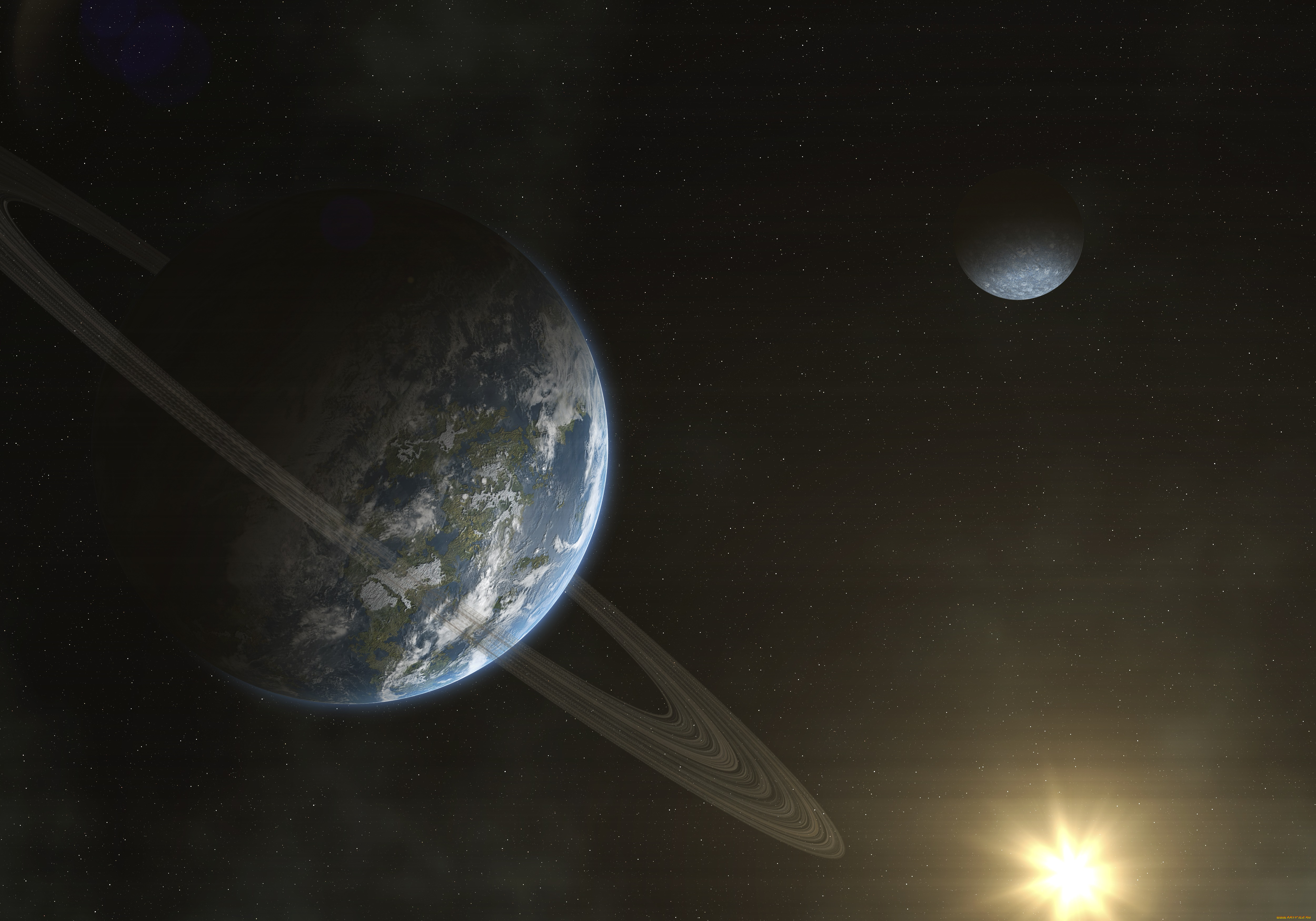 космос, арт, звезды, планеты, галактика, вселенная