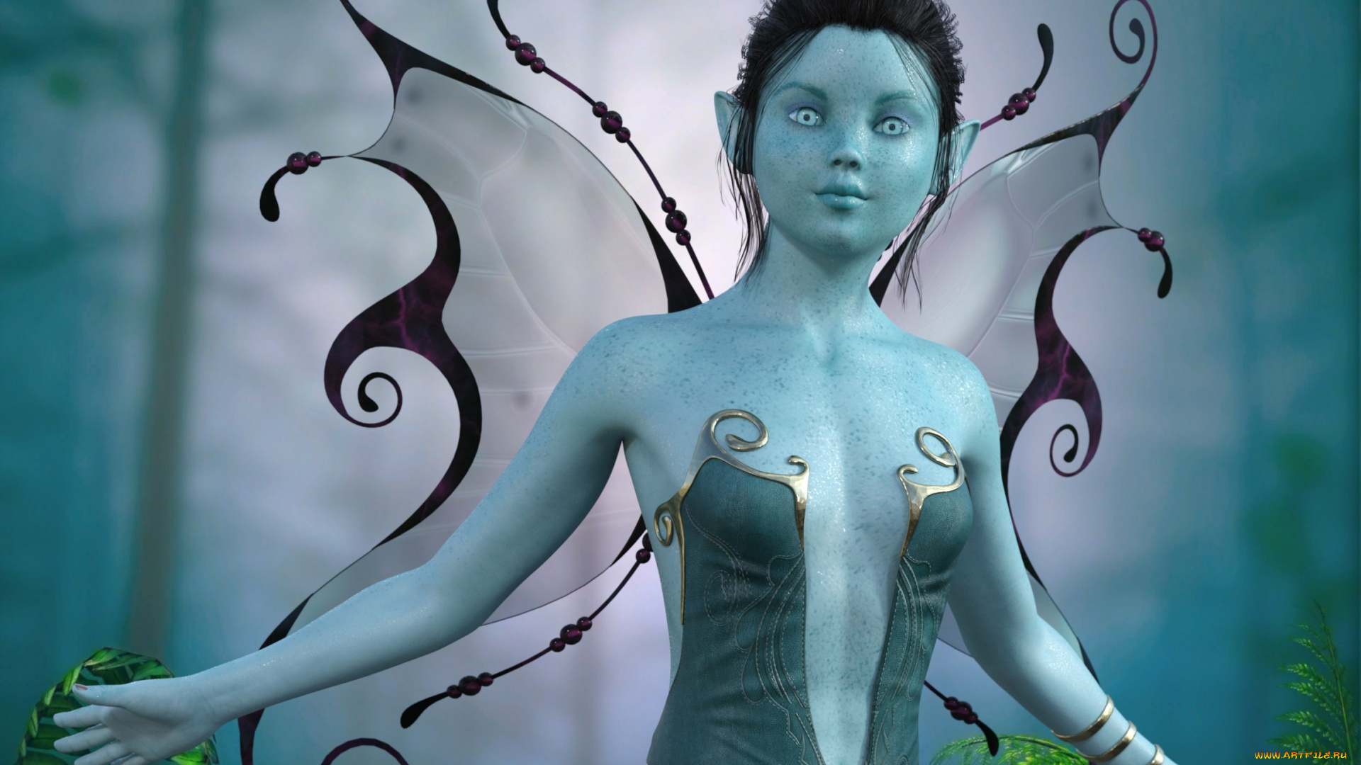 3д, графика, эльфы, , elves, фея, взгляд, фон