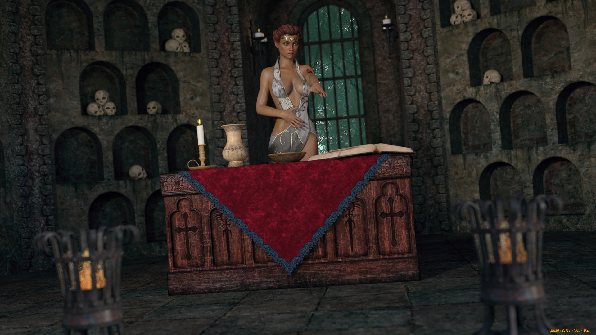 3д, графика, эльфы, , elves, фон, взгляд, эльфийка