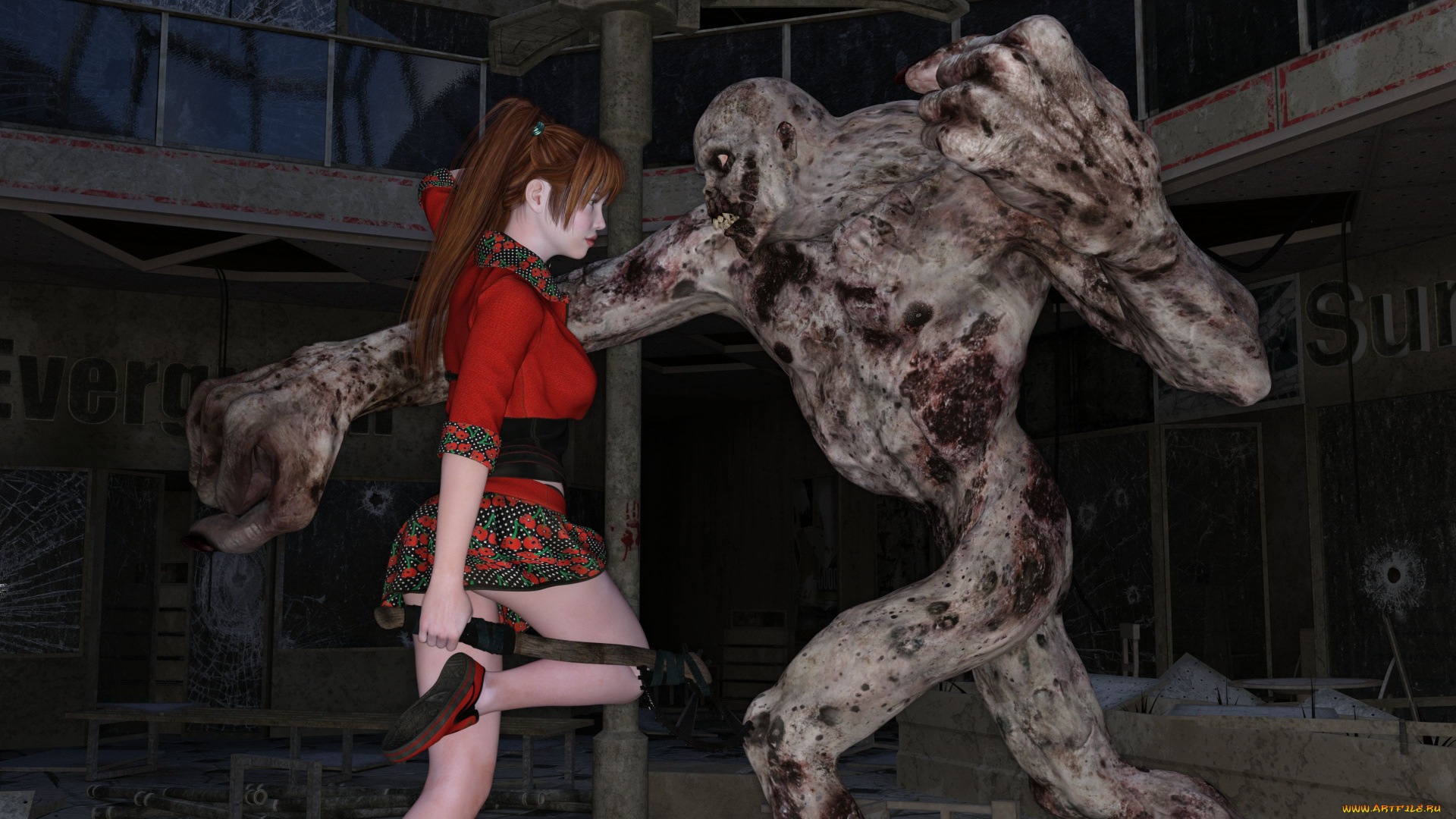 3д, графика, фантазия, , fantasy, девушка, взгляд, фон