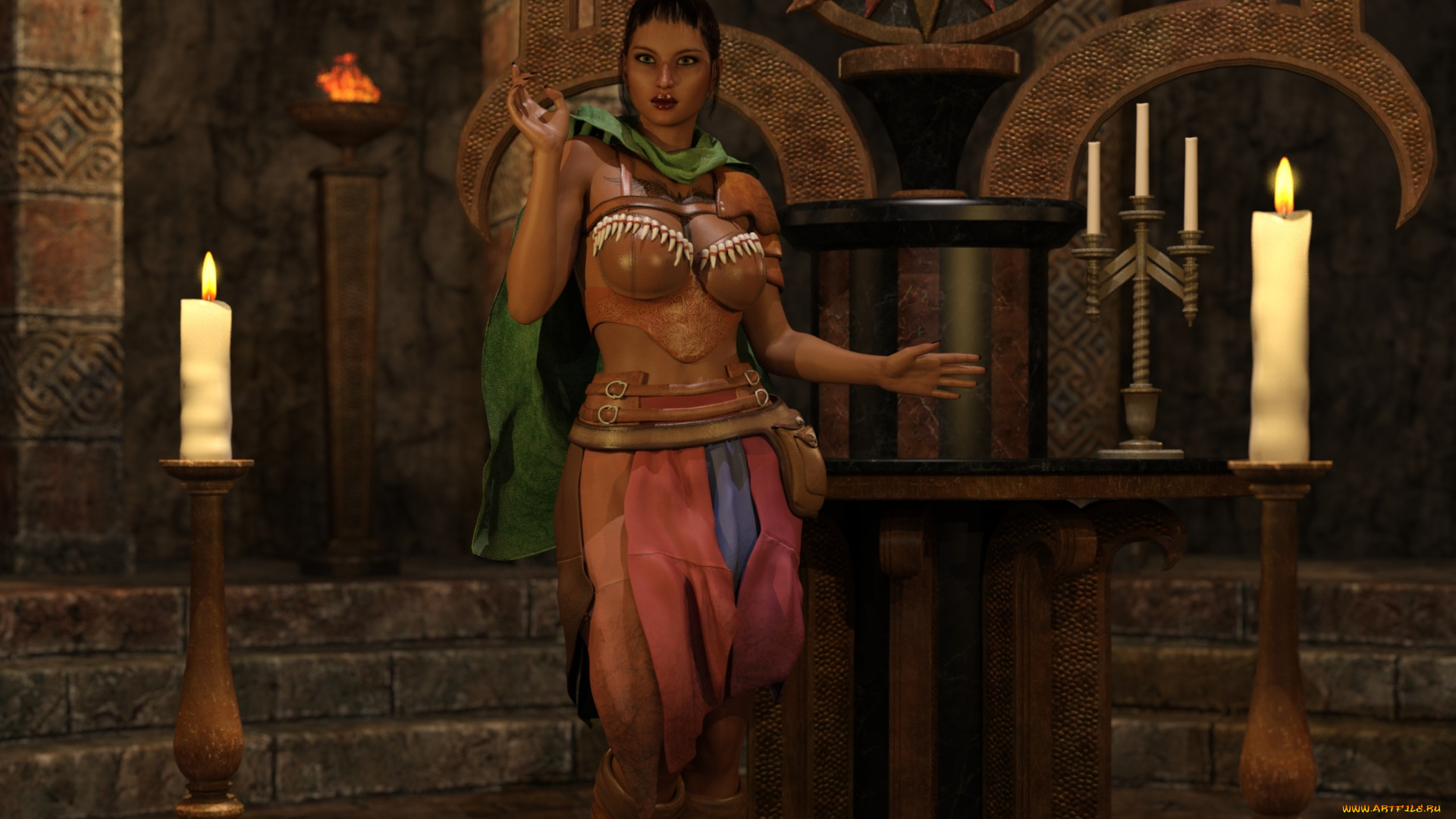 3д, графика, фантазия, , fantasy, девушка, взгляд, фон