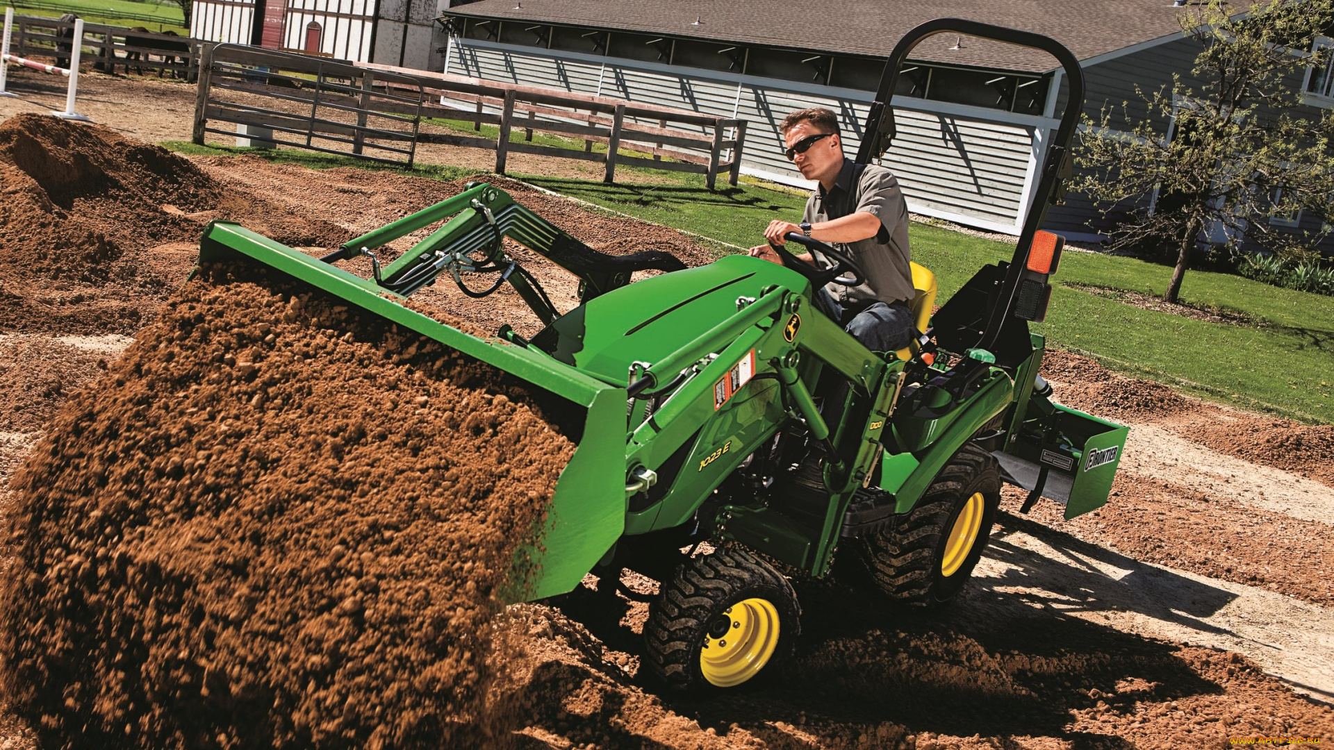 техника, фронтальные, погрузчики, john, deere