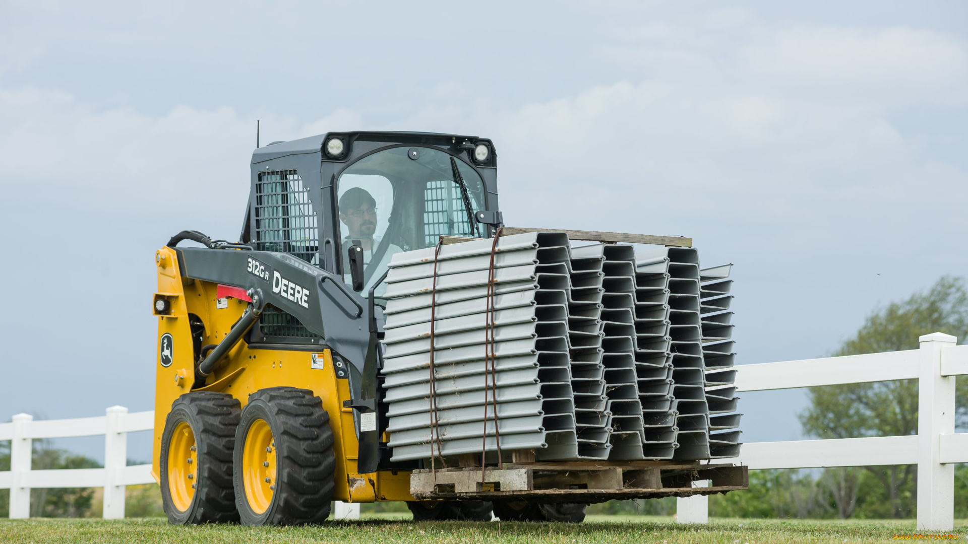 техника, фронтальные, погрузчики, john, deere