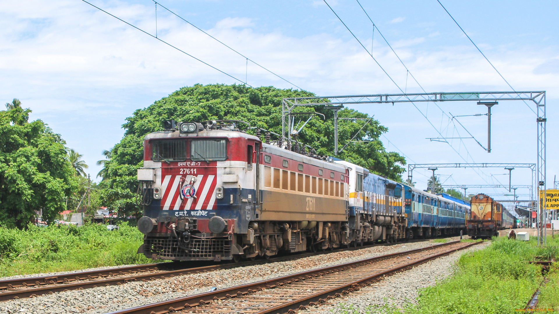 техника, поезда, локомотив, рельсы, состав