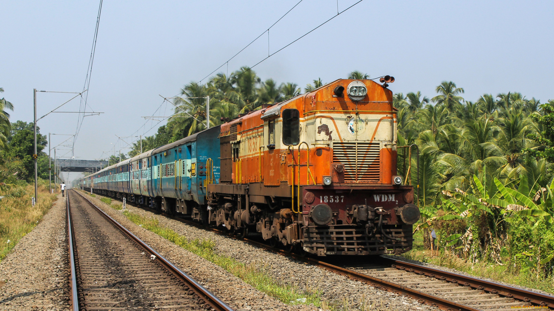 техника, поезда, локомотив, состав, рельсы