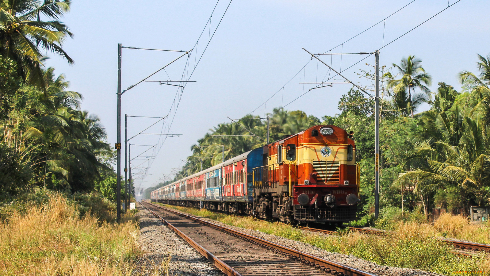 техника, поезда, состав, локомотив, рельсы