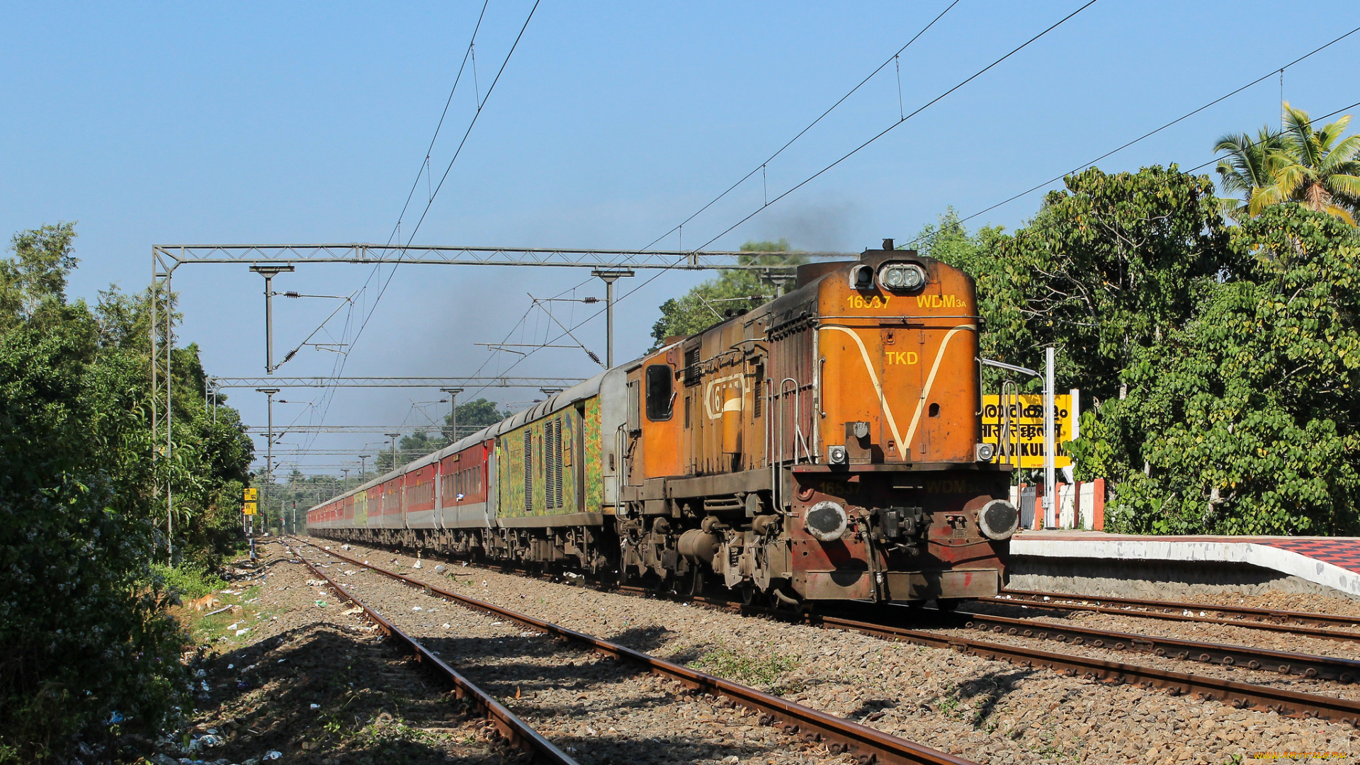 техника, поезда, состав, локомотив, рельсы