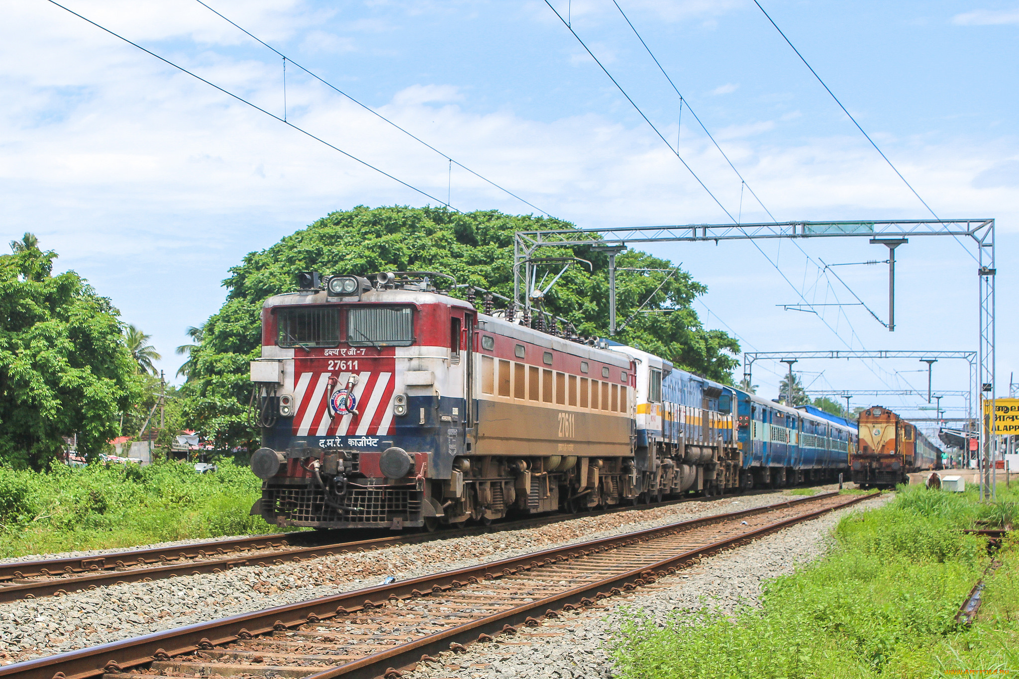 техника, поезда, локомотив, рельсы, состав