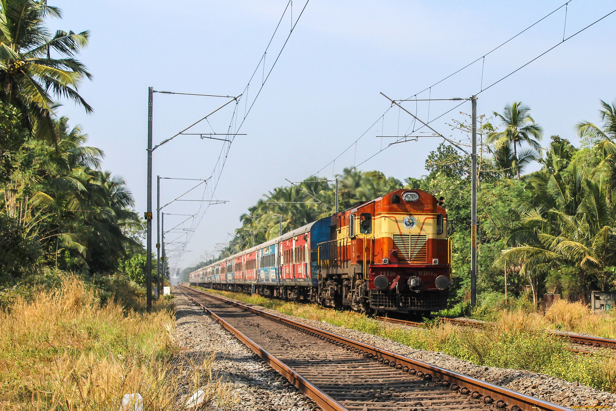 техника, поезда, состав, локомотив, рельсы