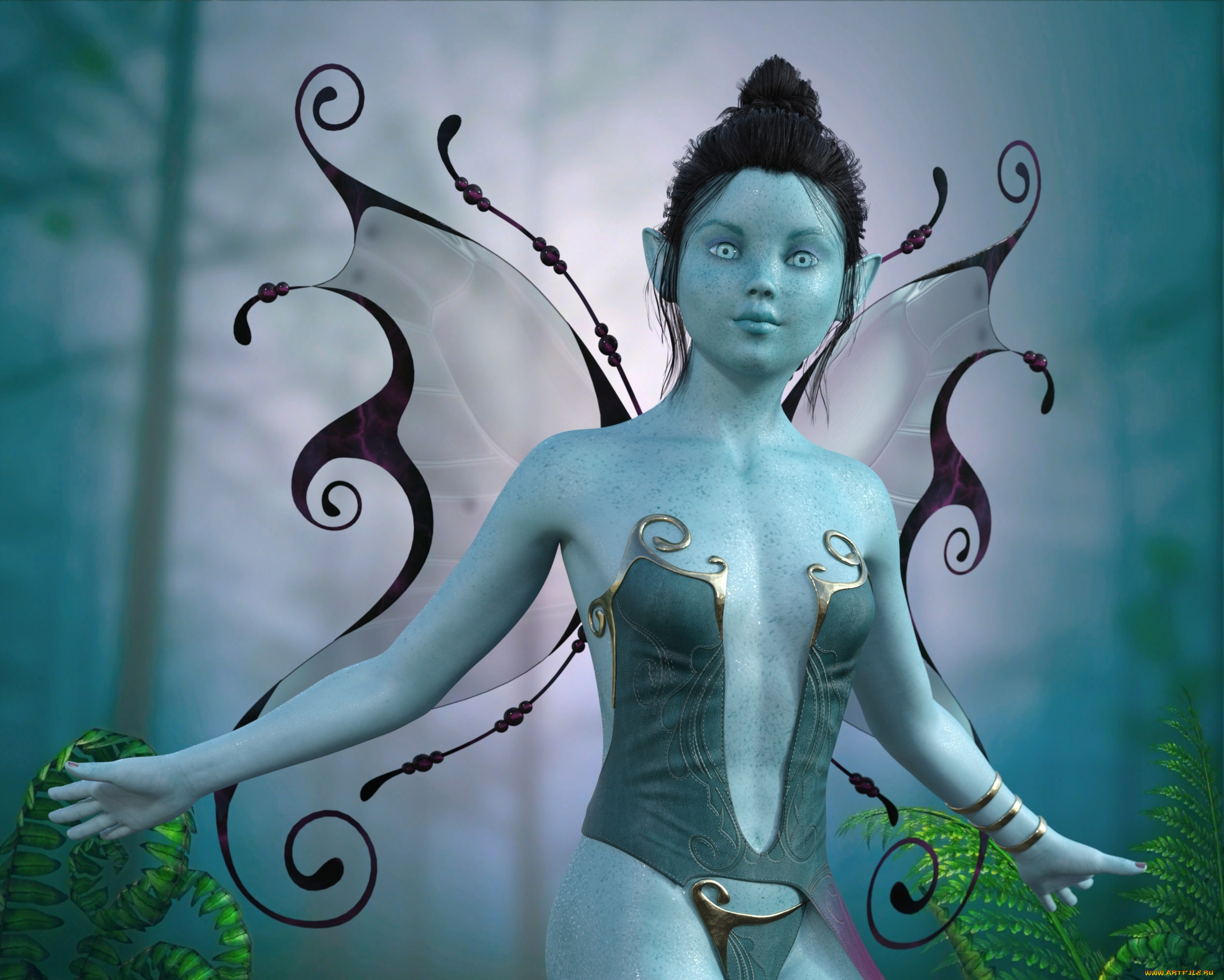 3д, графика, эльфы, , elves, фея, взгляд, фон