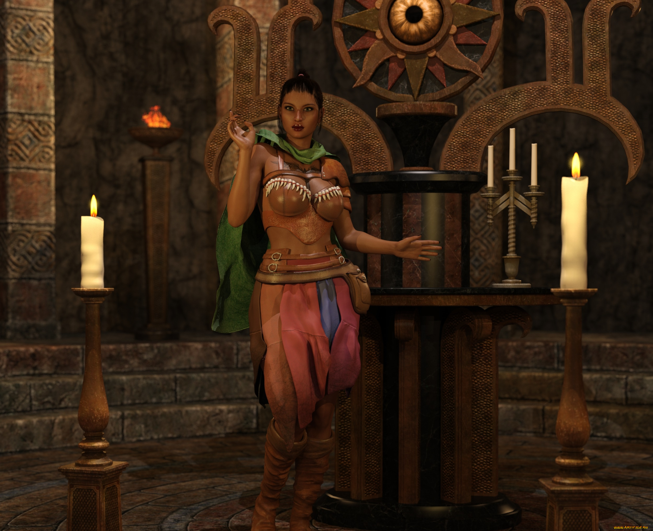 3д, графика, фантазия, , fantasy, девушка, взгляд, фон