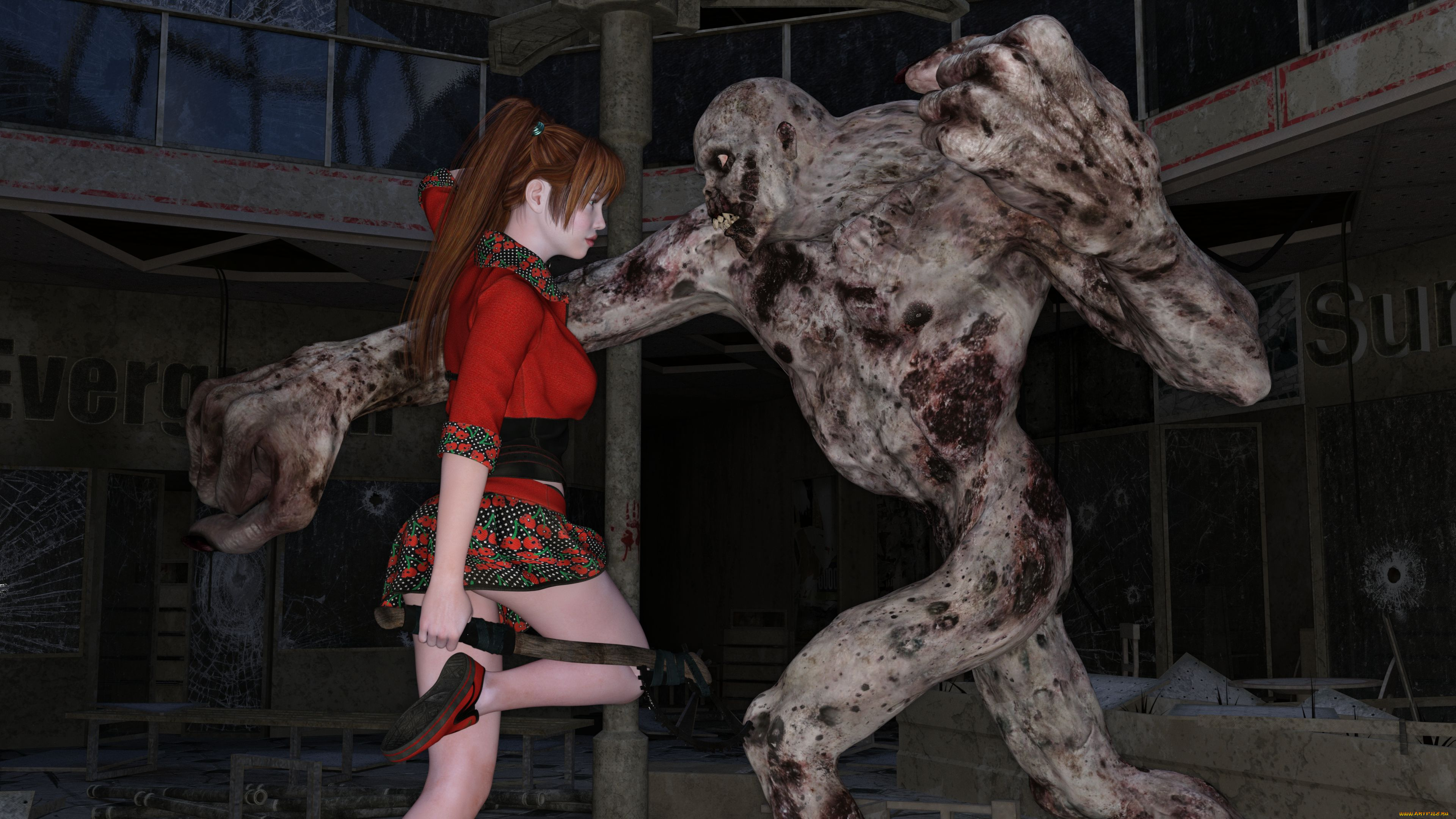 3д, графика, фантазия, , fantasy, девушка, взгляд, фон