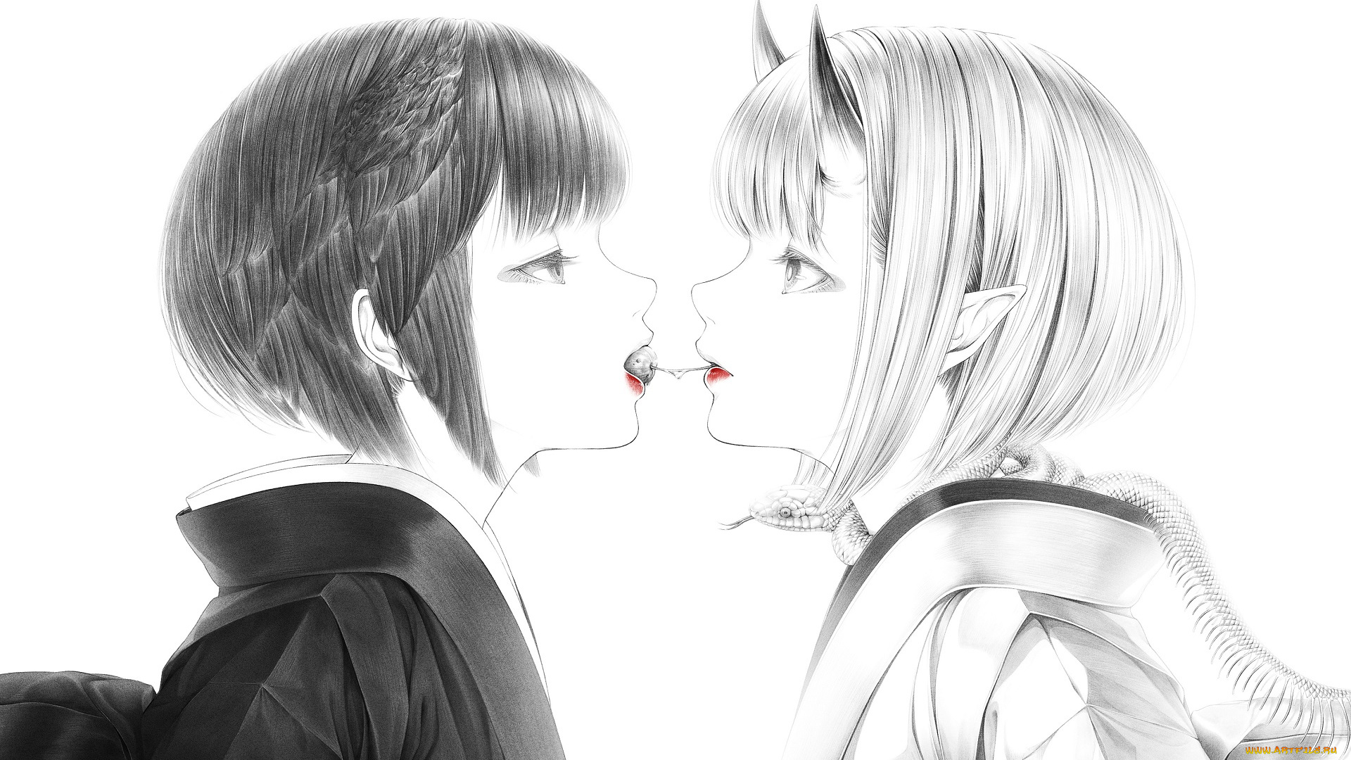 аниме, ангелы, , демоны, девочки