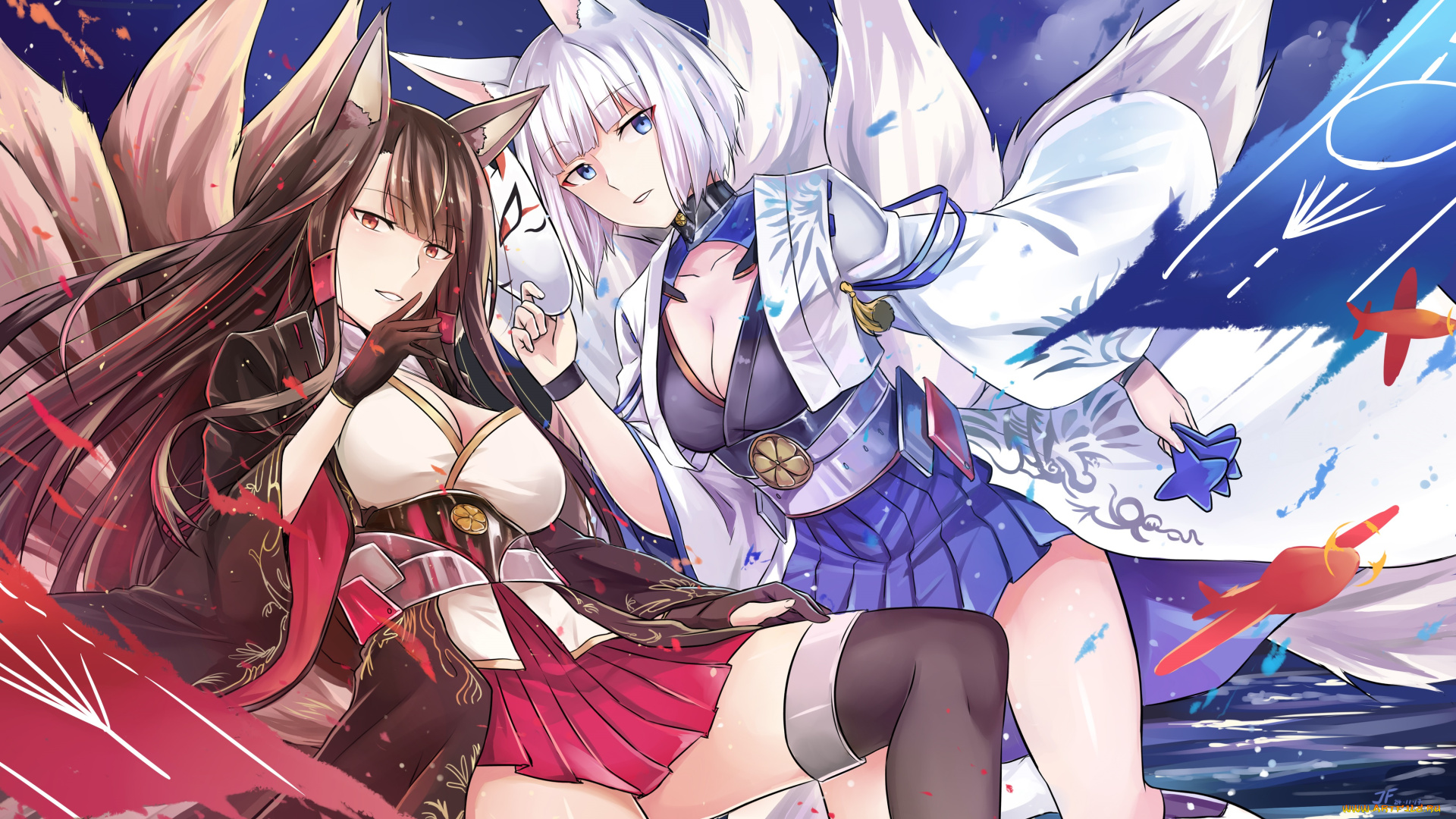 аниме, azur, lane, девушки