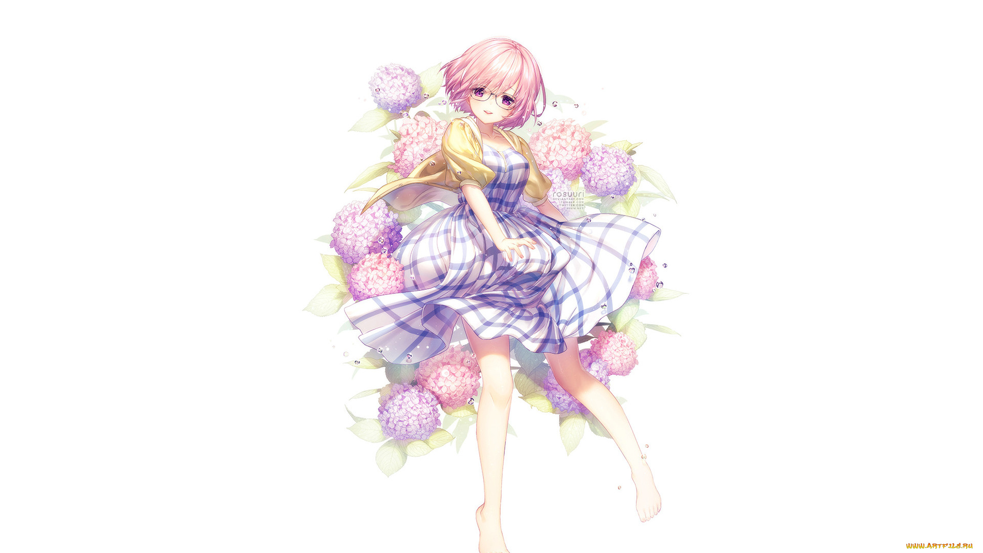 аниме, fate, stay, night, девушка, взгляд, фон