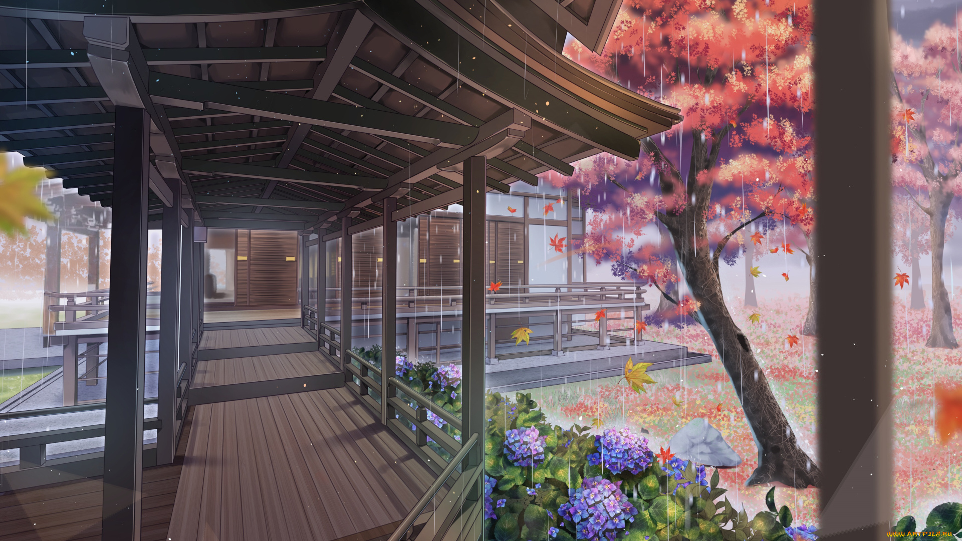 аниме, город, , улицы, , интерьер, , здания, дом