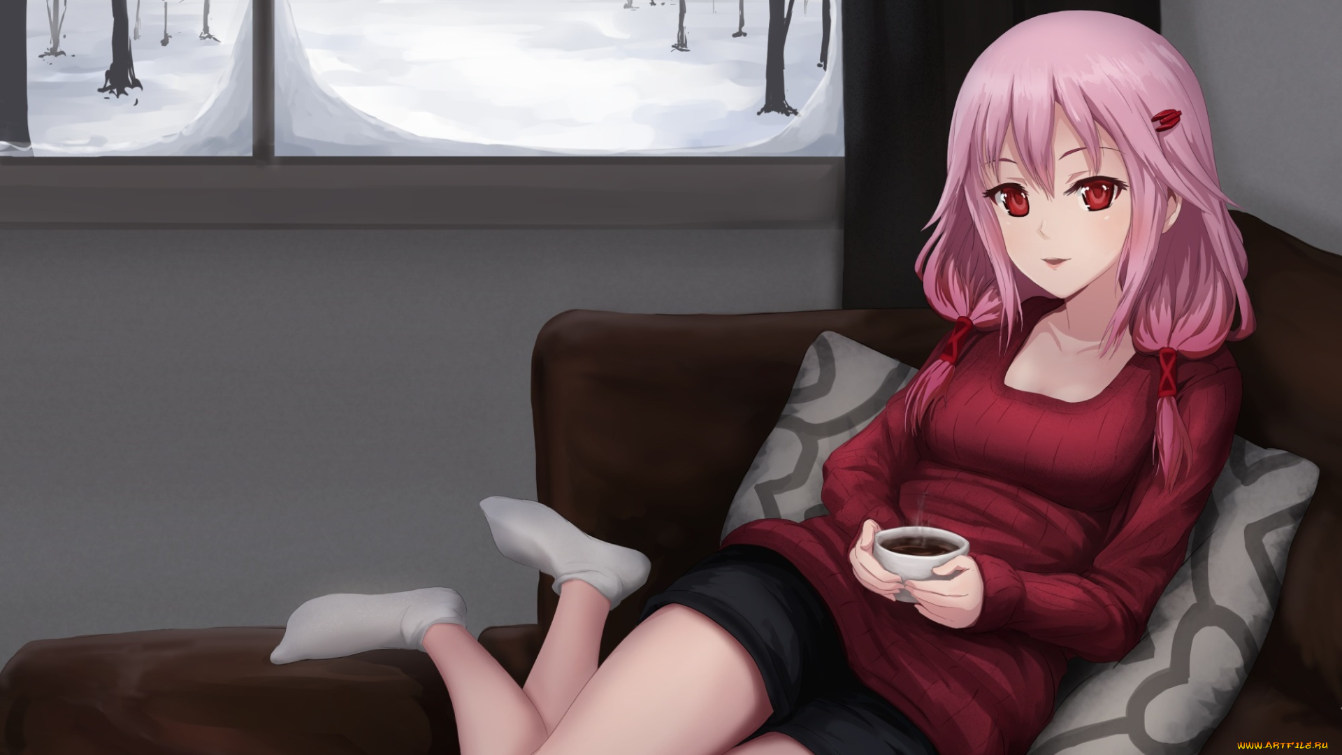 аниме, guilty, crown, yuzuriha, inori, drawfag, guilty, crown