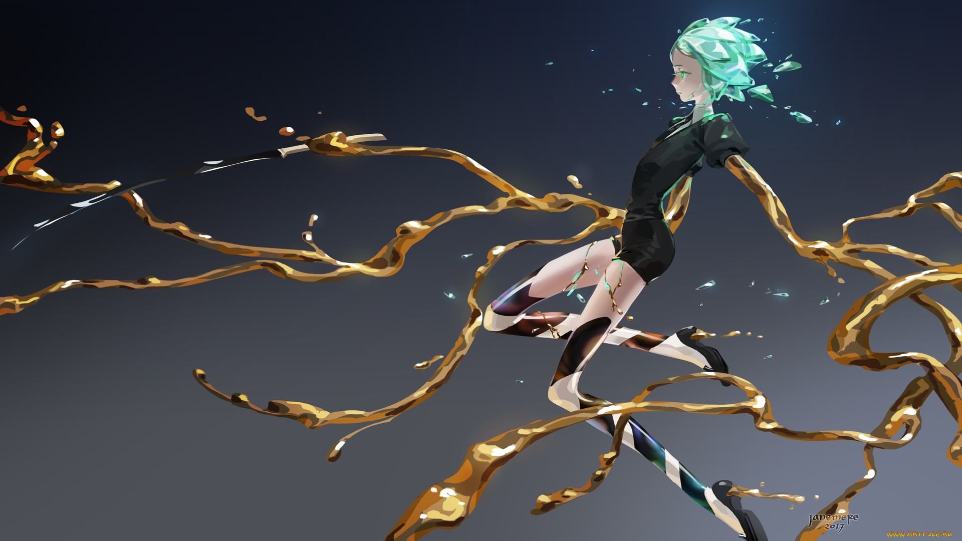 аниме, houseki, no, kuni, phosphophyllite