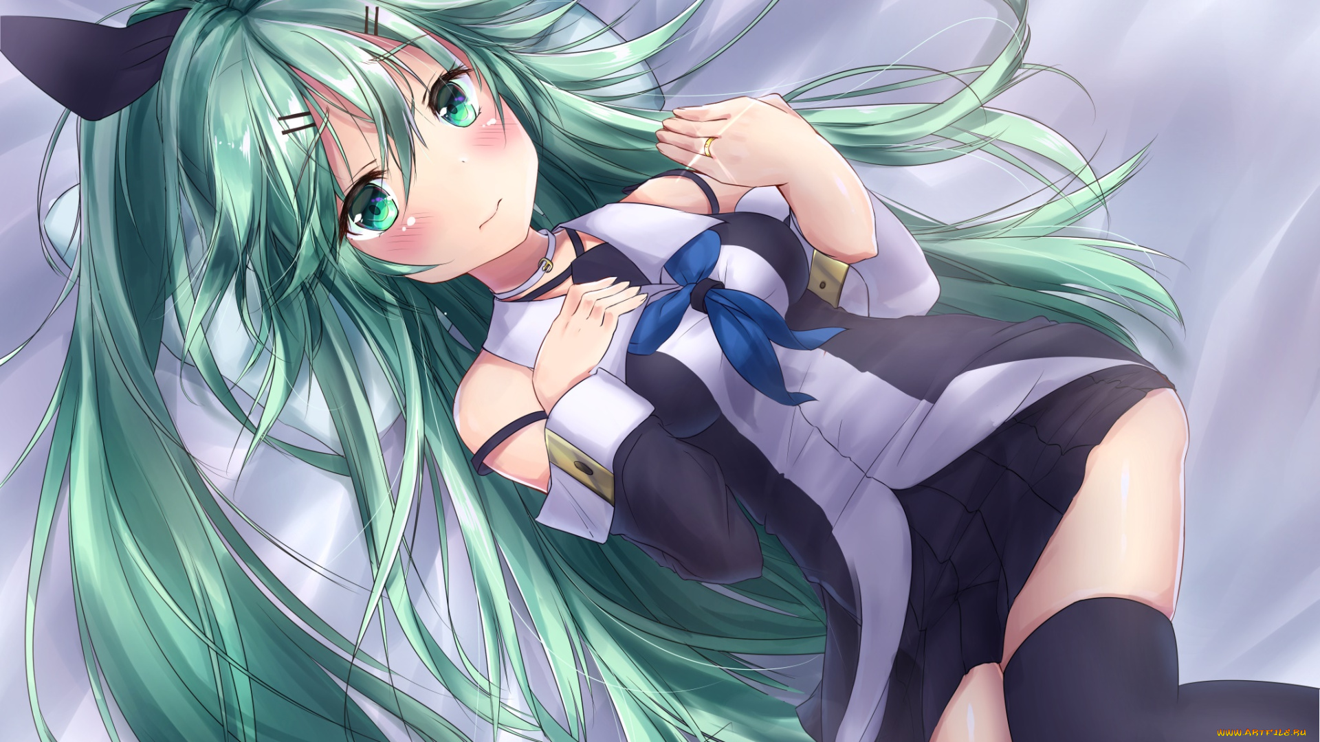 аниме, kantai, collection, фон, взгляд, девушка