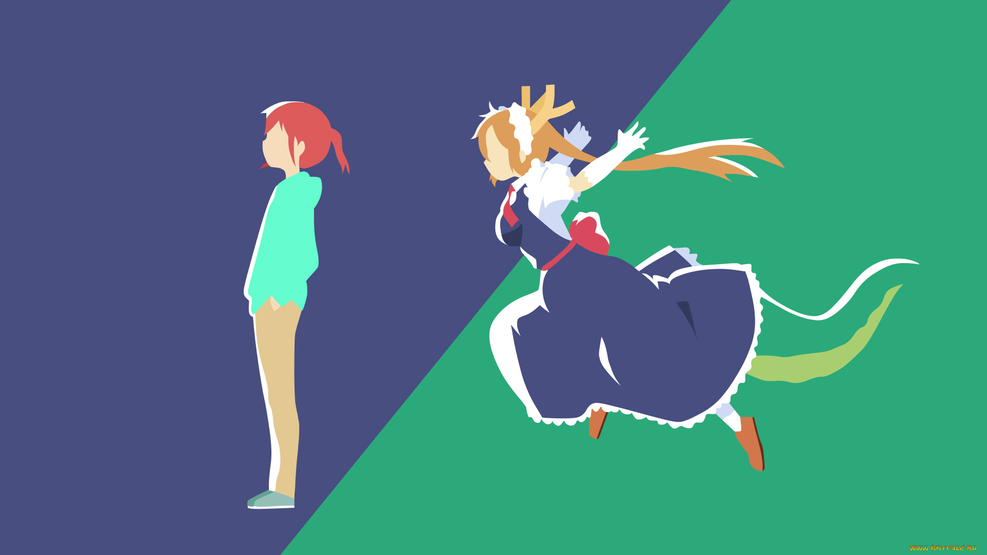 аниме, kobayashi-san, chi, no, maid, dragon, ситуация