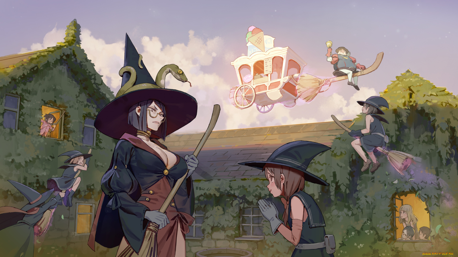 аниме, магия, , колдовство, , halloween, timbougami