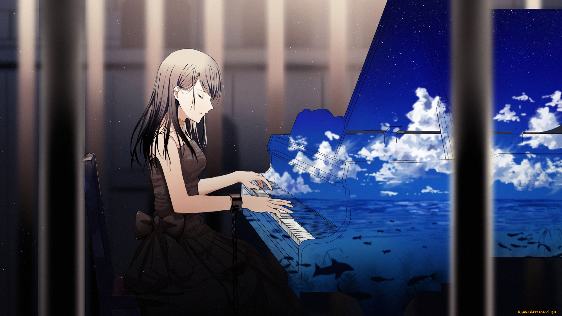 аниме, музыка, девушка