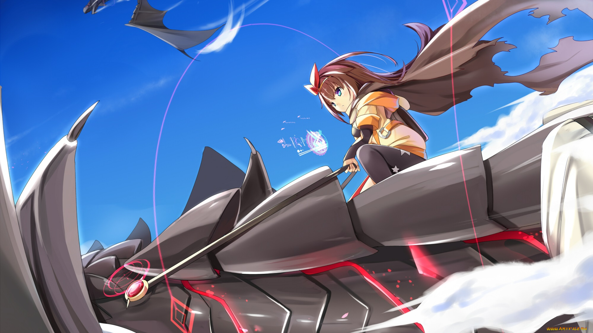 аниме, pixiv, fantasia, драконы, девочка