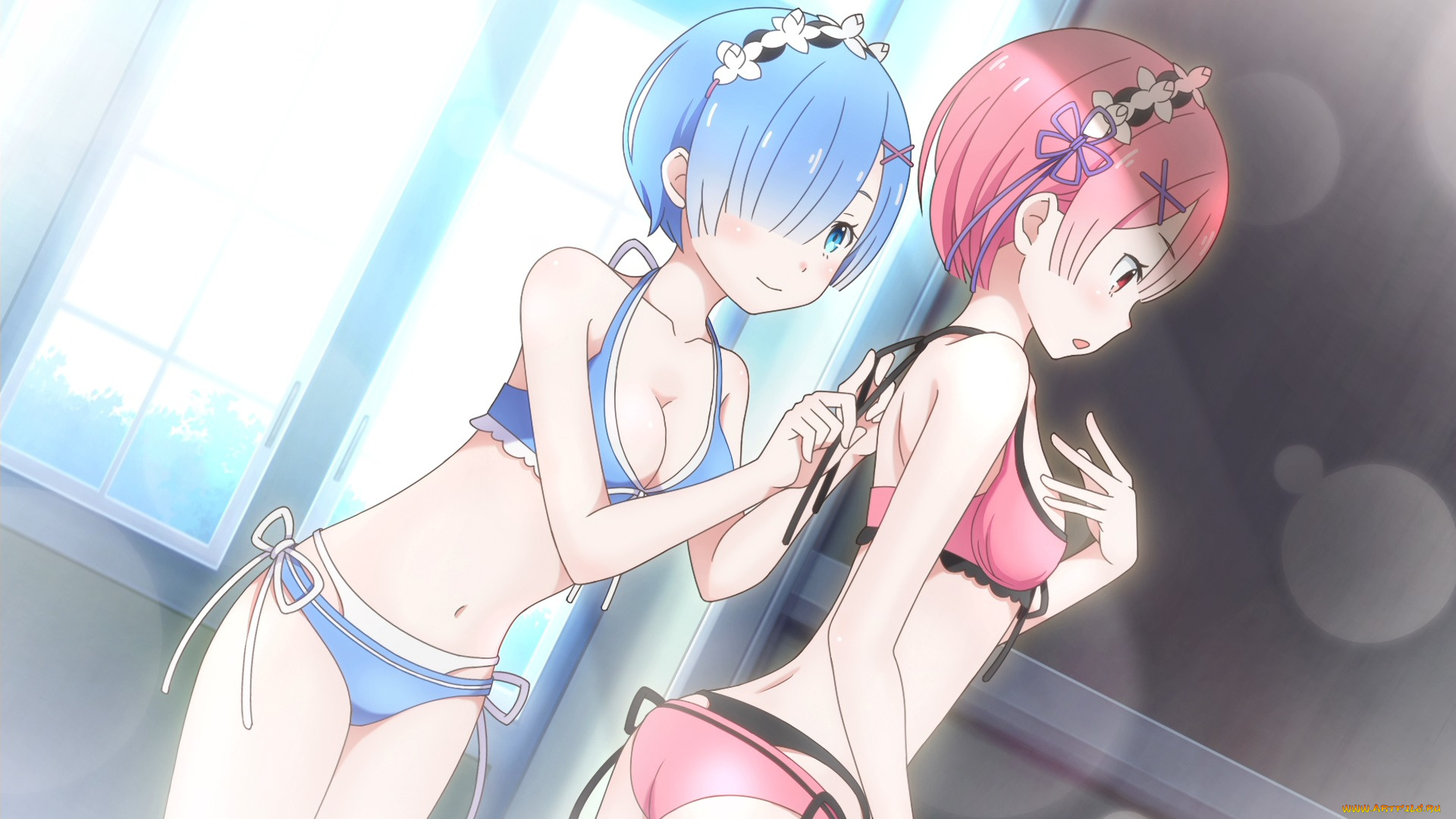 аниме, re, , zero, kara, hajimeru, isekai, seikatsu, rem, ram