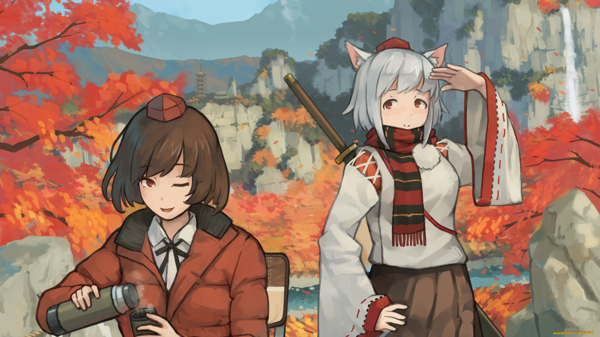 аниме, touhou, девушки