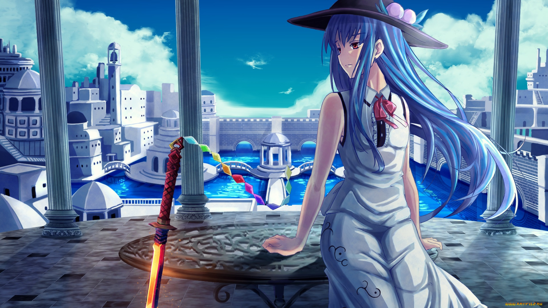 аниме, touhou, hinanawi, tenshi