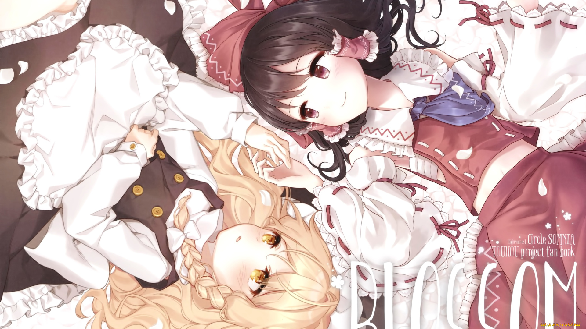 аниме, touhou, kirisame, marisa, hakurei, reimu