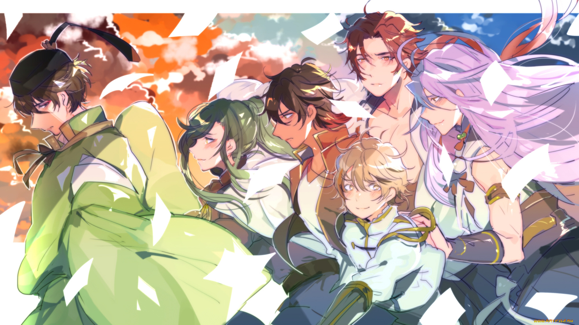 аниме, touken, ranbu, парни