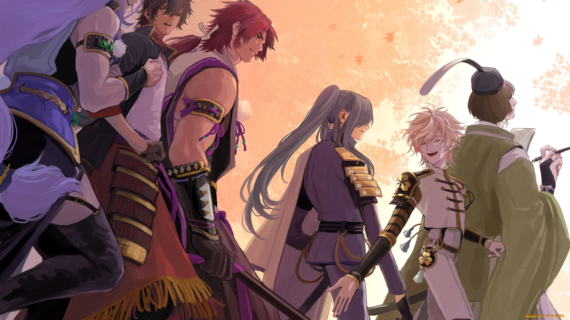 аниме, touken, ranbu, парни