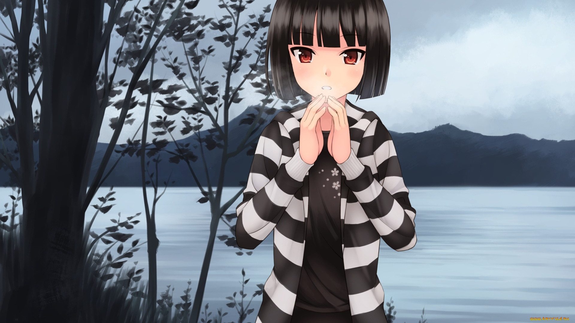 аниме, unknown, , другое, , фон, взгляд, девушка