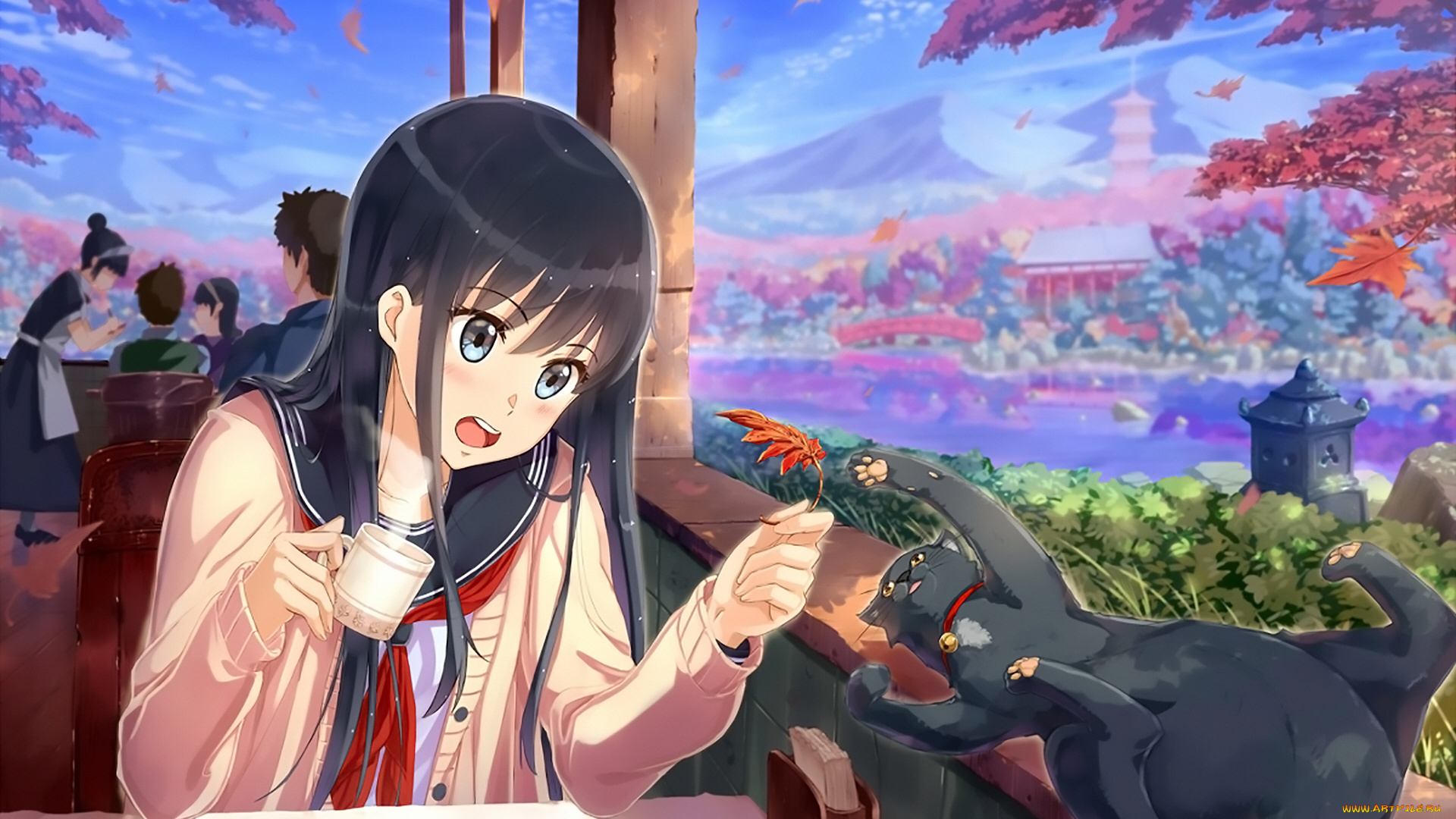 аниме, животные, , существа, девушка