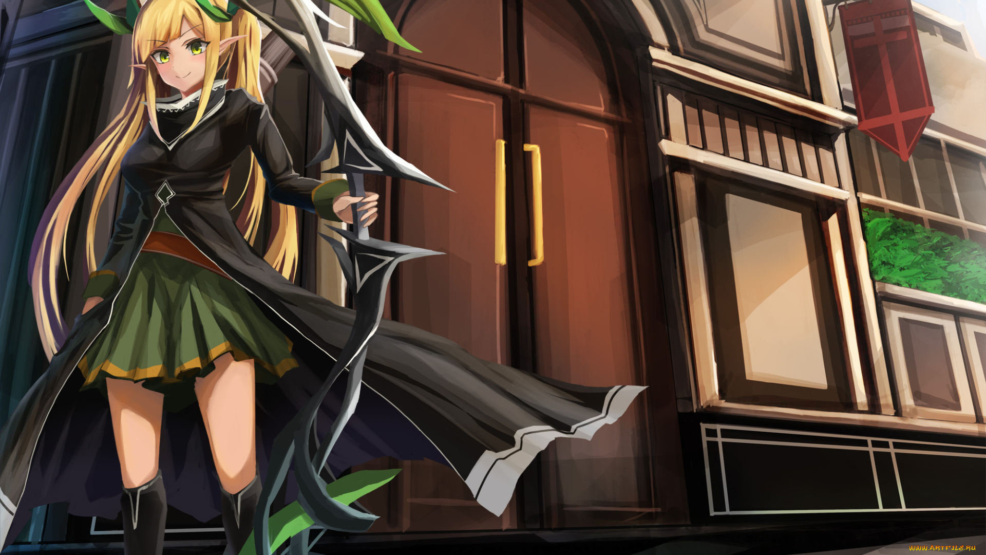 аниме, животные, , существа, фон, девушка, взгляд