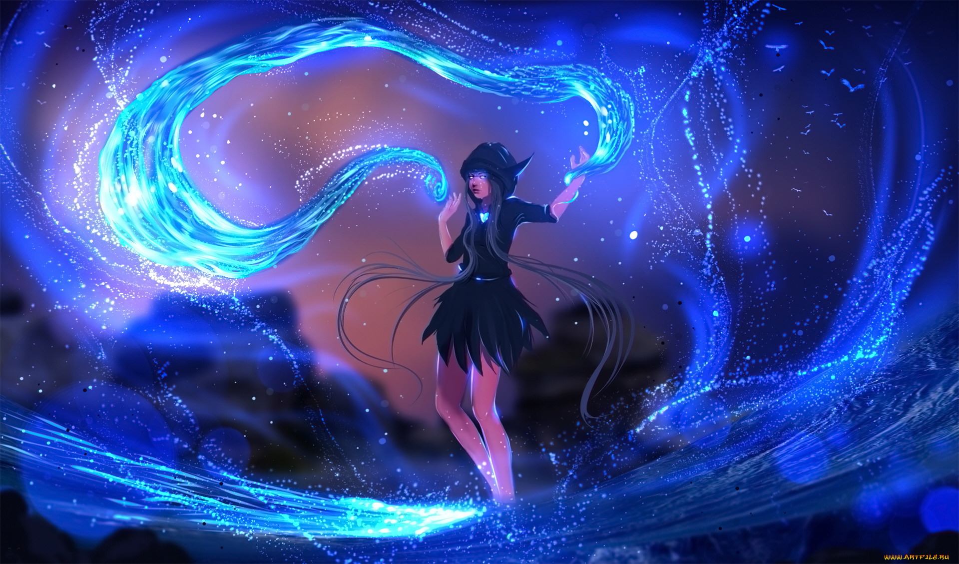 аниме, магия, , колдовство, , halloween, девушка