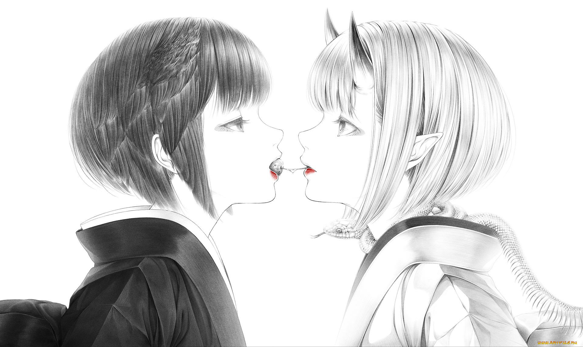 аниме, ангелы, , демоны, девочки