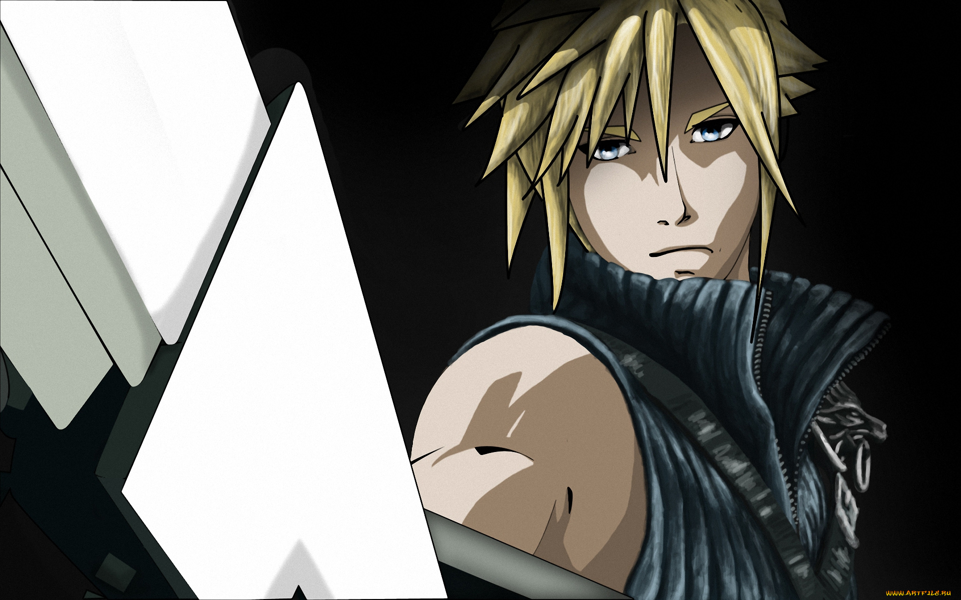 аниме, final, fantasy, cloud, воин, оружие, меч